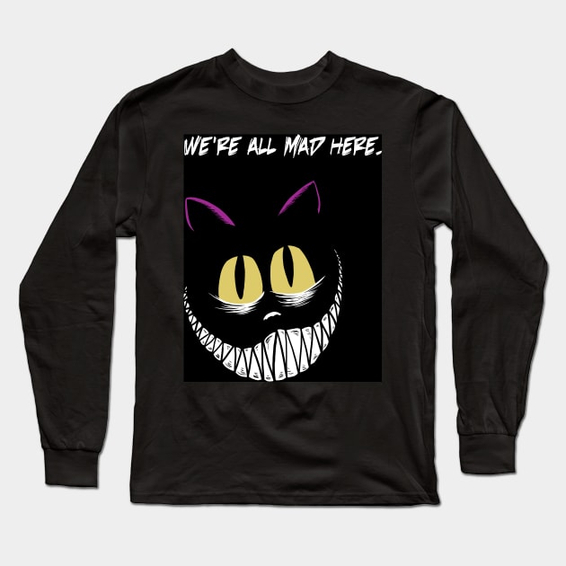 Cheshire Cat Long Sleeve T-Shirt by Black Snow Comics